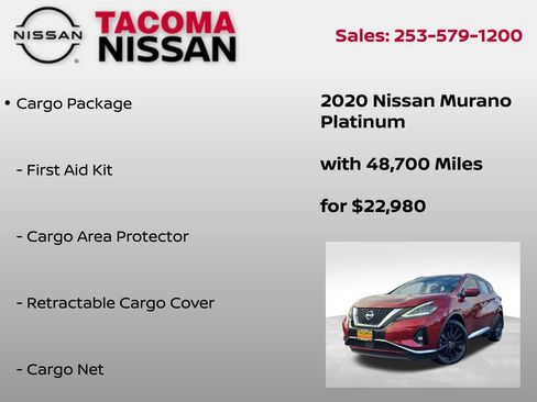 Used 2020 Nissan Murano Platinum w/ Cargo Package image 6