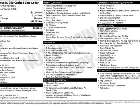 Used 2015 Lexus IS 200t AWD w/ Navigation System Package image 27