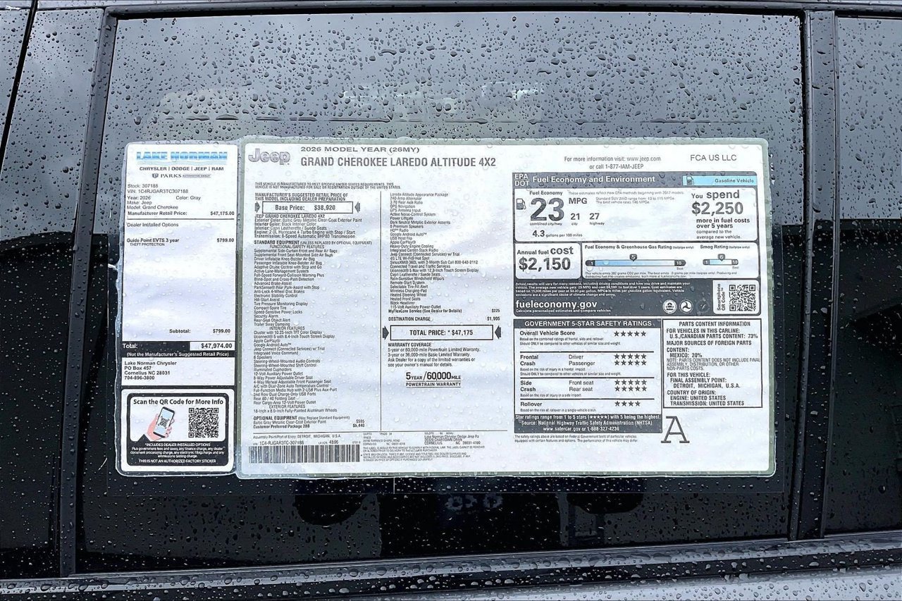 New 2026 Jeep Grand Cherokee Altitude RWD image 37