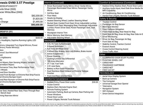New 2026 Genesis GV80 3.5T Prestige AWD/4WD image 8