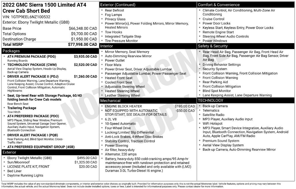 Used 2022 GMC Sierra 1500 AT4 w/ AT4 Premium Package AWD/4WD image 2