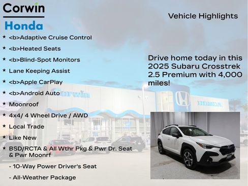 Used 2025 Subaru Crosstrek 2.0i Premium image 6