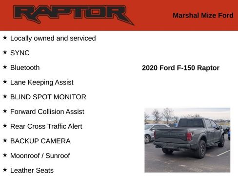 Used 2020 Ford F150 Raptor w/ Equipment Group 802A Luxury image 2