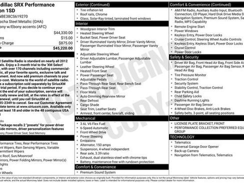 Used 2012 Cadillac SRX Performance FWD image 1