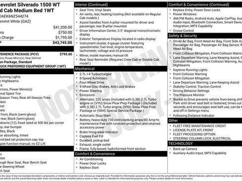 Used 2022 Chevrolet Silverado 1500 W/T w/ WT Convenience Package AWD/4WD image 36