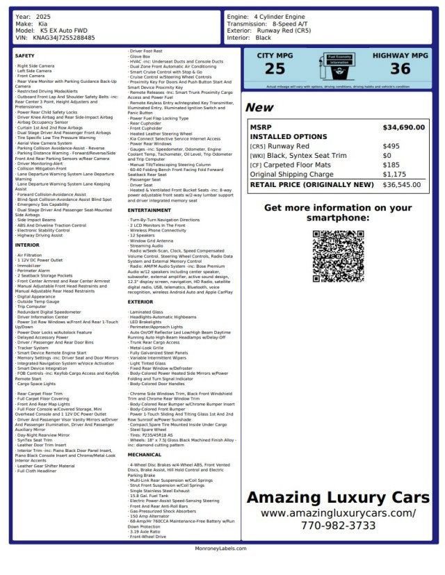 Used 2025 Kia K5 EX FWD image 21