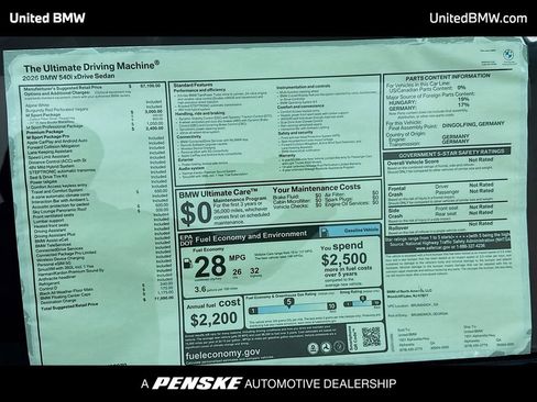 New 2026 BMW 540i xDrive 540i xDrive w/ M Sport Package image 15