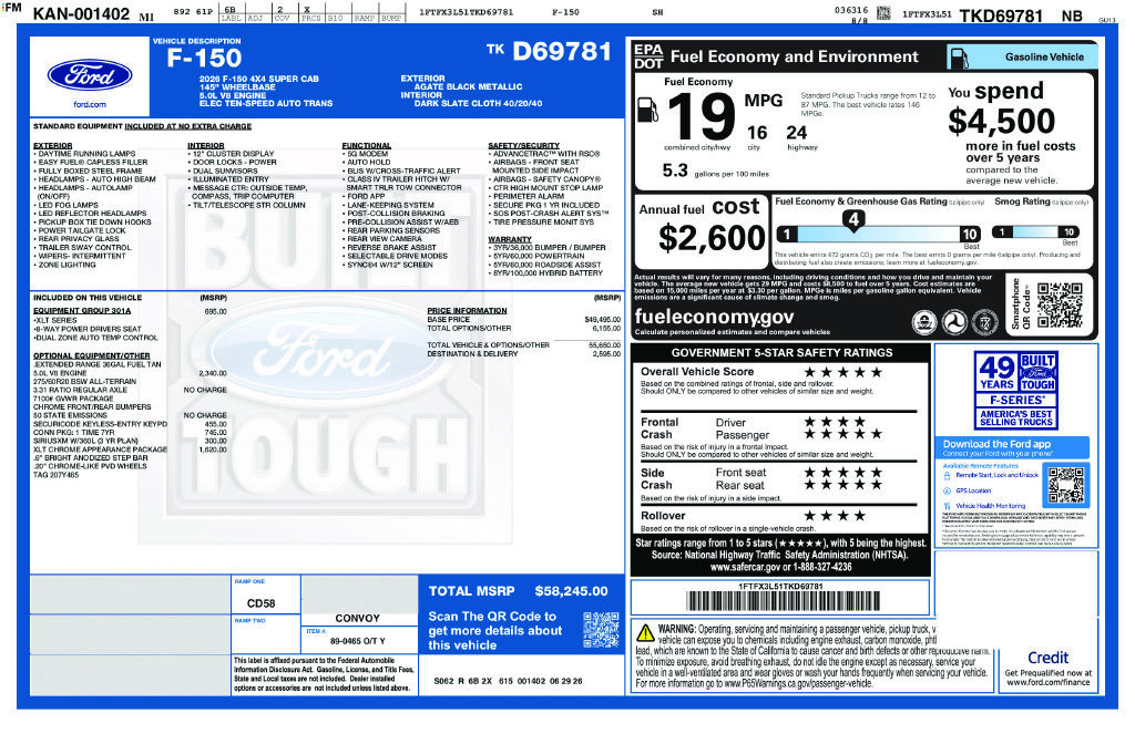 Used 2026 Ford F150 XLT w/ XLT Chrome Appearance Package AWD/4WD image 54