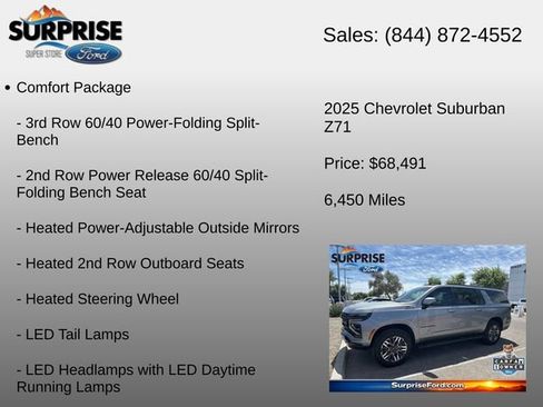 Used 2025 Chevrolet Suburban Z71 w/ Comfort Package AWD/4WD image 24