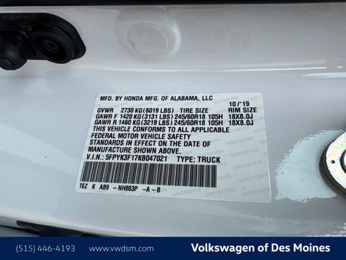 Used 2019 Honda Ridgeline Sport image 22