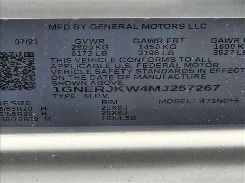 Used 2021 Chevrolet Traverse RS w/ LPO, 'HIT The Road' Package image 24