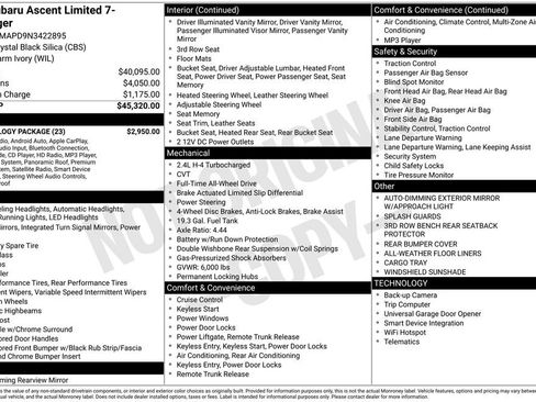 Used 2022 Subaru Ascent Limited w/ Technology Package image 11