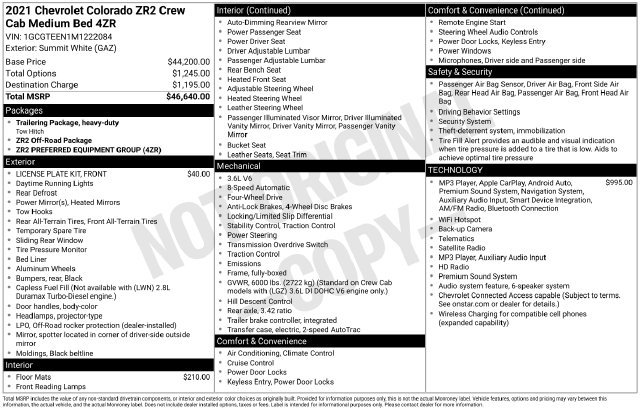 Used 2021 Chevrolet Colorado ZR2 AWD/4WD image 37