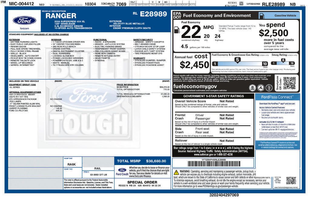 Used 2024 Ford Ranger XL AWD/4WD image 4