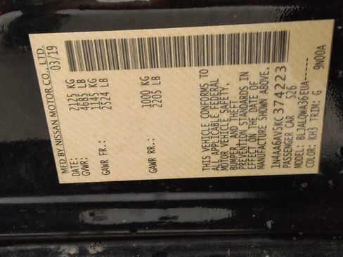 Used 2019 Nissan Maxima 3.5 S w/ Floor Mat Group FWD image 33