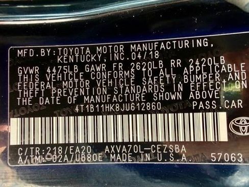 Used 2018 Toyota Camry SE w/ Audio Package FWD image 44