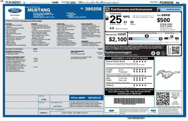 Used 2015 Ford Mustang Premium w/ Ecoboost Performance Package RWD image 4