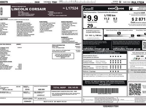 Used 2024 Lincoln Corsair AWD w/ Equipment Group 101A image 3