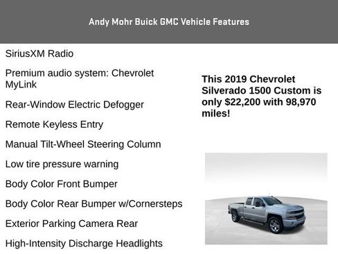 Used 2019 Chevrolet Silverado 1500 Custom w/ Custom Convenience Package image 16