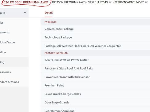 Used 2026 Lexus RX 350h image 2