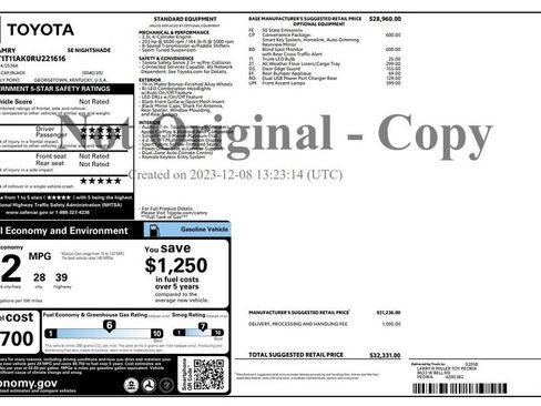 Used 2024 Toyota Camry SE w/ Convenience Package FWD image 2