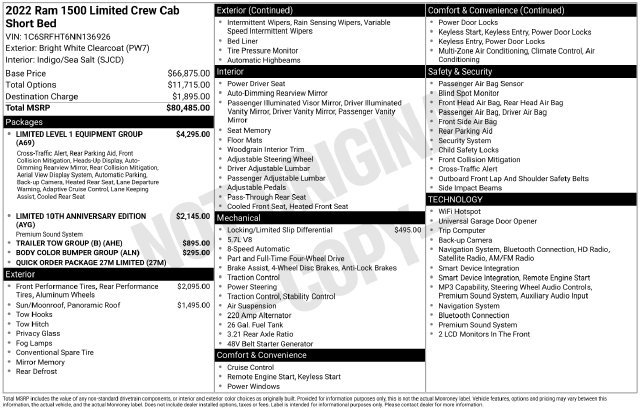 Used 2022 RAM 1500 Limited AWD/4WD image 16