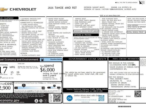 Used 2026 Chevrolet Tahoe RST w/ RST Capability Package AWD/4WD image 45