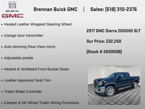 Certified 2017 GMC Sierra 2500 SLT w/ Driver Alert Package AWD/4WD image 24