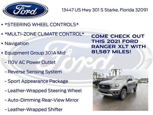 Certified 2021 Ford Ranger XLT w/ Equipment Group 301A Mid RWD image 15