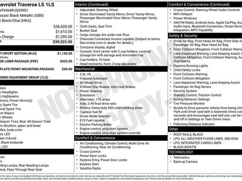 Certified 2023 Chevrolet Traverse LS w/ Midnight/Sport Edition AWD/4WD image 39