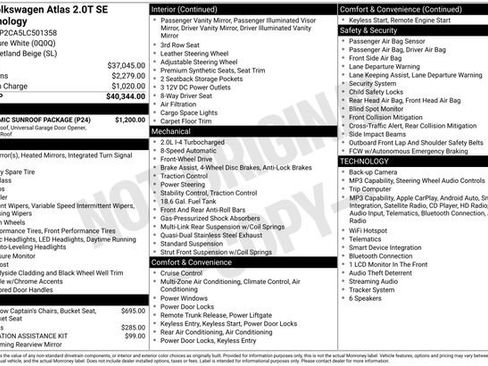 Used 2020 Volkswagen Atlas SE w/ Panoramic Sunroof Package FWD image 32
