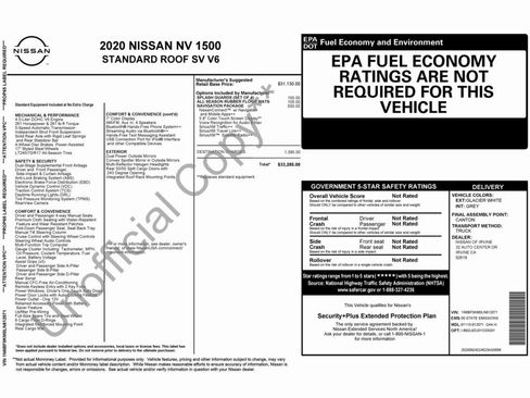 Used 2020 Nissan NV 1500 SV w/ Navigation Package image 2