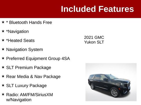 Used 2021 GMC Yukon SLT w/ SLT Premium Package AWD/4WD image 3