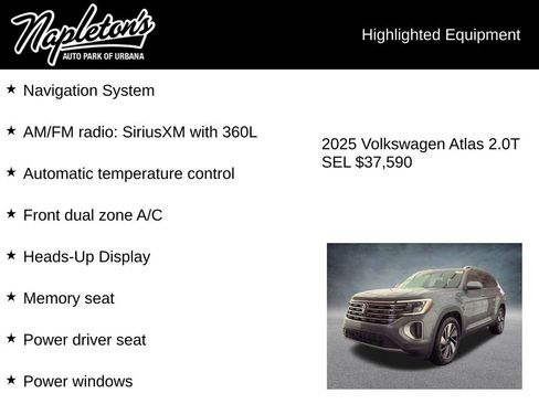 Used 2025 Volkswagen Atlas SEL AWD/4WD image 3