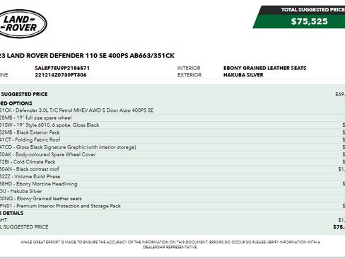 Used 2023 Land Rover Defender 110 SE AWD/4WD image 2