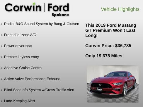 Used 2019 Ford Mustang GT Premium w/ Equipment Group 401A RWD image 6