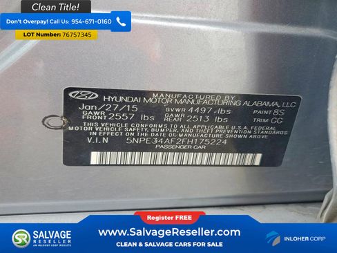 Used 2015 Hyundai Sonata Limited w/ Option Group 06 image 16