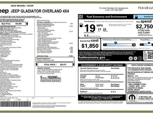 Used 2022 Jeep Gladiator Overland w/ Popular Equipment Package image 3