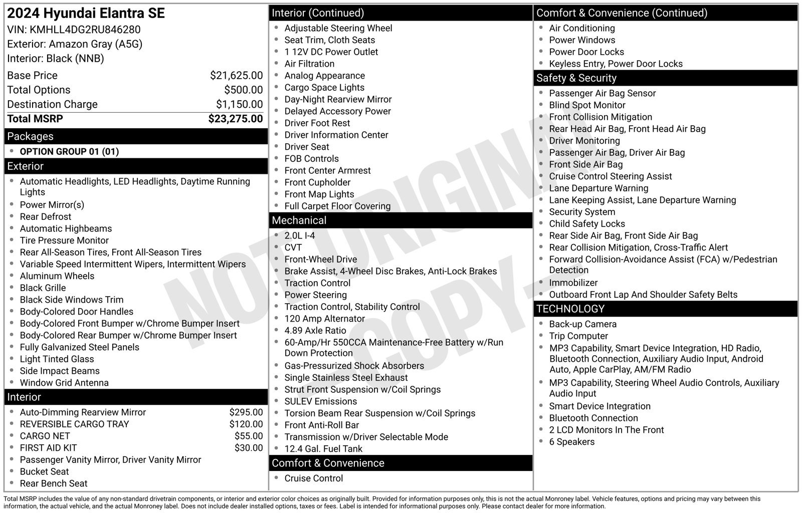 Certified 2024 Hyundai Elantra SE FWD image 46
