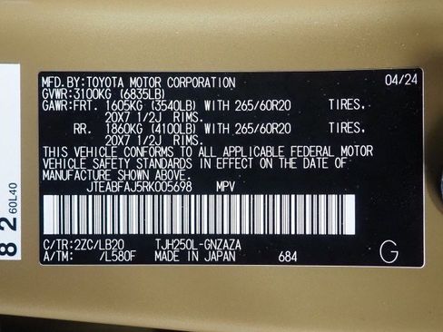 Used 2024 Toyota Land Cruiser w/ Premium Package AWD/4WD image 68