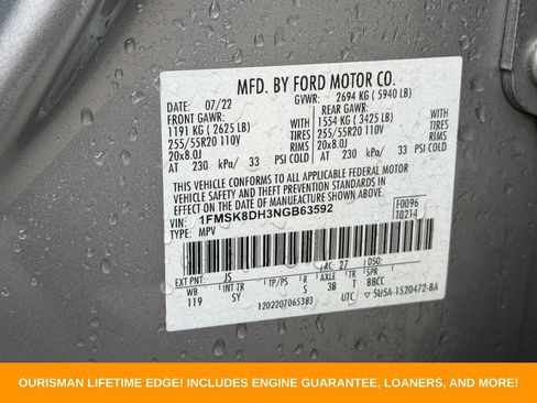 Used 2022 Ford Explorer XLT w/ Equipment Group 202A AWD/4WD image 32