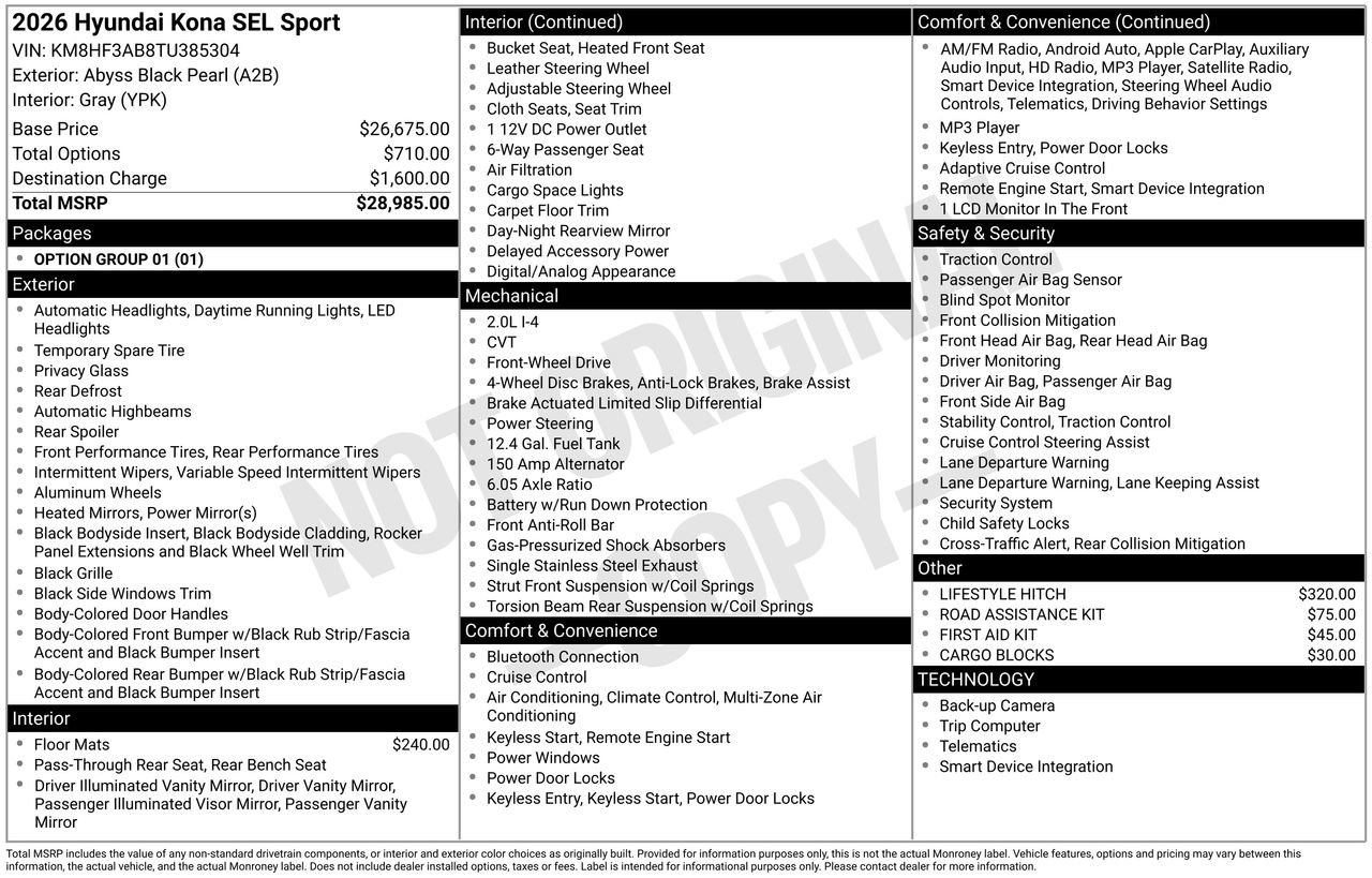 New 2026 Hyundai Kona SEL Sport FWD image 7