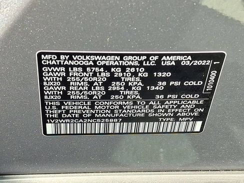 Used 2022 Volkswagen Atlas SE w/ Black Wheel Package FWD image 24
