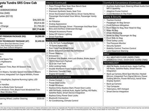 Used 2022 Toyota Tundra SR5 w/ TRD Sport Premium Package image 43