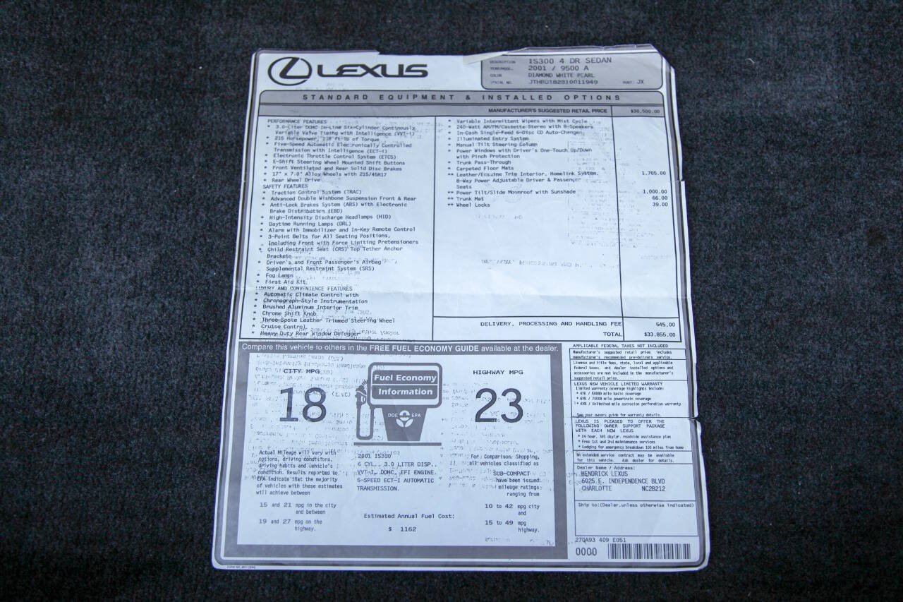 Used 2001 Lexus IS 300 w/ Leather Trim Pkg RWD image 76