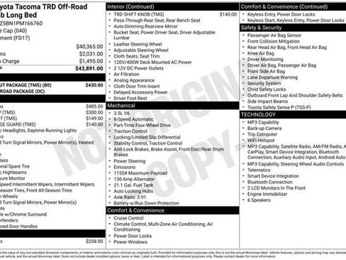 Used 2023 Toyota Tacoma TRD Off-Road w/ Black Out Package (TMS) image 23