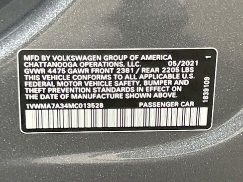 Used 2021 Volkswagen Passat 2.0T R-Line w/ Luggage Net & Mats Package FWD image 34