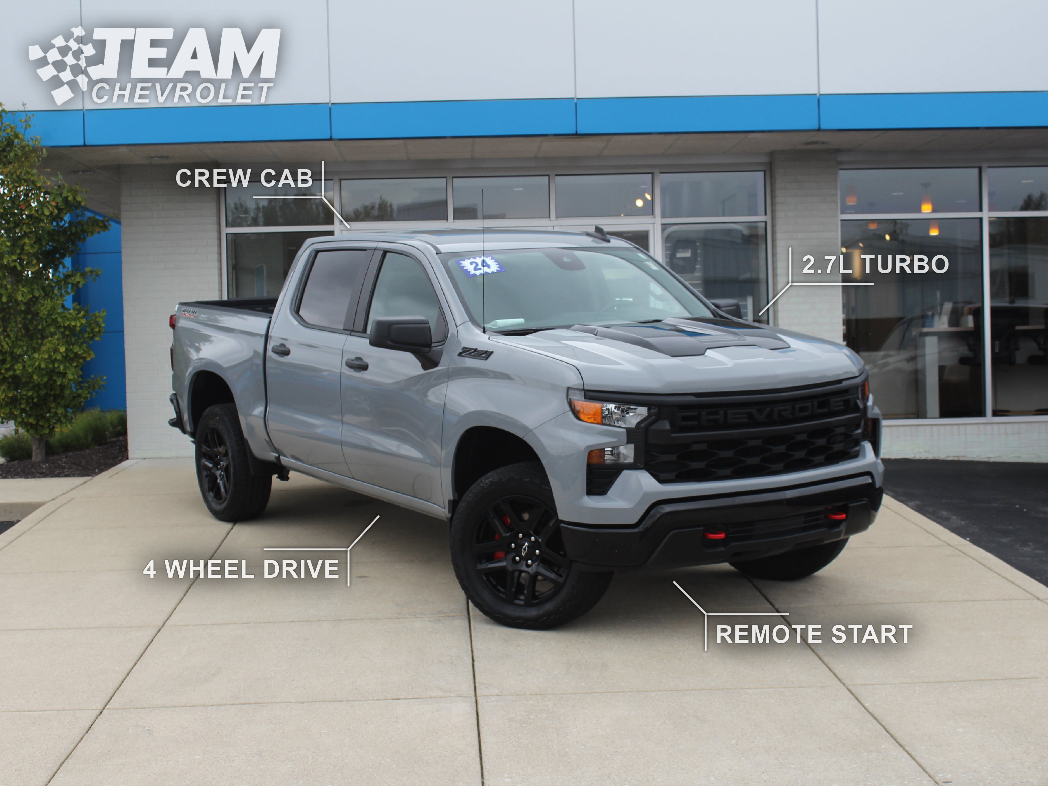 Certified 2024 Chevrolet Silverado 1500 Custom Trail Boss w/ LPO, Dark Essentials Package AWD/4WD image 2