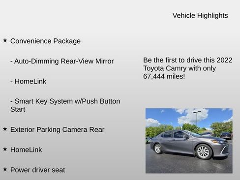 Used 2022 Toyota Camry LE w/ Convenience Package FWD image 5