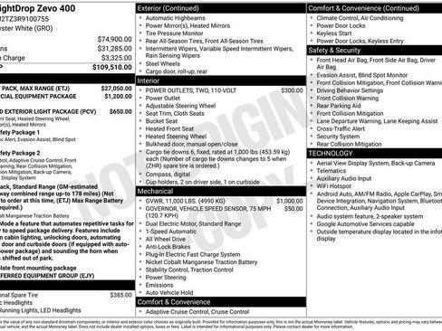 Used 2024 Chevrolet Brightdrop 400 w/ Battery Pack, Max Range AWD/4WD image 2